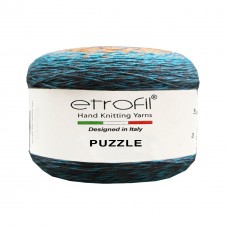 Пряжа Etrofil Puzzle Pz009 (Оранжевый Синий Темно Синий)