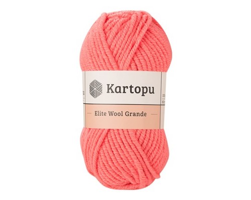 Пряжа Kartopu Elite Wool Grande K1212 (Розовый Коралл)