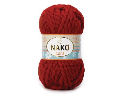 Пряжа Nako Lora 1175 (Тёмно-Красный Цвет)