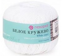 Пряжа Пехорка Белое кружево купить мотками в интернет-магазине недорого, купить пряжу Пехорка Белое кружево дешево на официальном сайте интернет - магазина “ДВА Сундука" в Москве, в СПб, по России