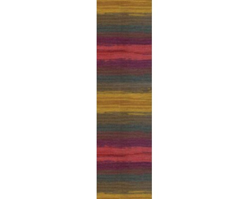 Пряжа Alize Angora Gold Batik 3368 (Зеленый, Красный, Горчичный, Фиолет)