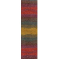 Пряжа Alize Angora Gold Simli Batik 3368 (Хаки, Вишня, Горчица, Т.Красный)