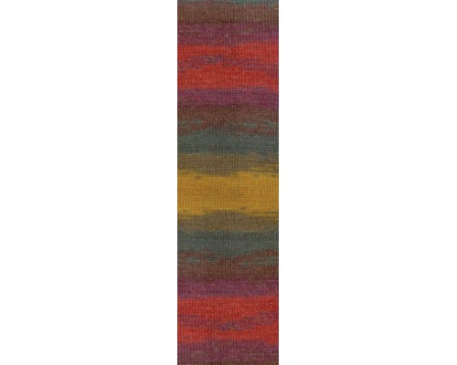 Пряжа Alize Angora Gold Simli Batik 3368 (Хаки, Вишня, Горчица, Т.Красный)