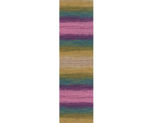 Пряжа Alize Angora Gold Simli Batik 4341 (Хаки, Горох, Изумруд, Фиолет, Роз)