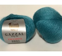 Пряжа GAZZAL (Газзал) EXCLUSIVE - 9902 (Мягкая бирюза) - Gazzal EXCLUSIVE  (50%шелк,10%кид-мохер,40%меринос) - GAZZAL - ПРЯЖА - Два сундука