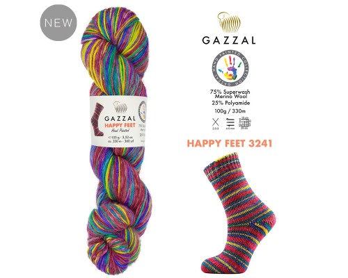 Пряжа Gazzal Happy Feet 3241
