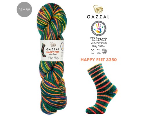 Пряжа Gazzal Happy Feet 3250