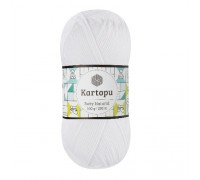 Kartopu Baby Natural - K010 (белый) - Kartopu Baby Natural (51% акрил, 49% хлопок 100 гр/160 м) - KARTOPU - ПРЯЖА ПО ПРОЗВОДИТЕЛЯМ - Два сундука