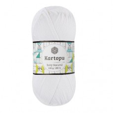 Kartopu Baby Natural - K010 (белый) - Kartopu Baby Natural (51% акрил, 49% хлопок 100 гр/160 м) - KARTOPU - ПРЯЖА ПО ПРОЗВОДИТЕЛЯМ - Два сундука