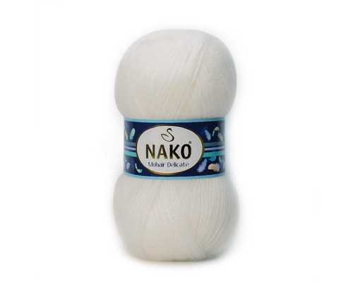 Пряжа Nako Mohair Delicate 6101 (Белый)