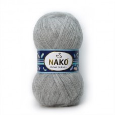 Пряжа Nako Mohair Delicate 6128 (Серый Меланж)