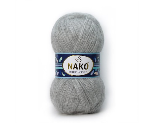 Пряжа Nako Mohair Delicate 6128 (Серый Меланж)