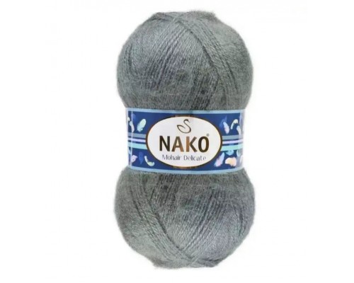 Пряжа Nako Mohair Delicate 6129 (Средне-Серый Меланж)