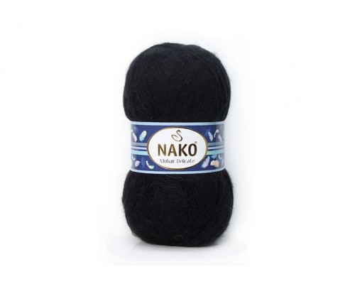 Пряжа Nako Mohair Delicate 6130 (Черный)