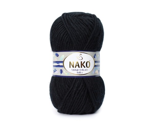 Пряжа Nako Mohair Delicate Bulky 217 (Черный)