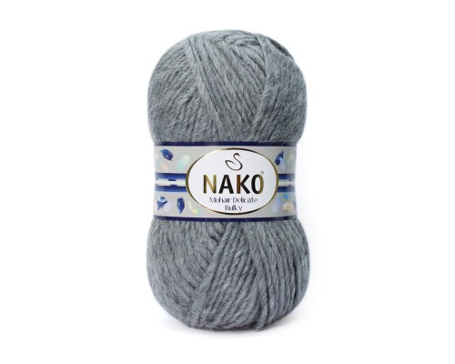 Пряжа Nako Mohair Delicate Bulky 243 (Серый)