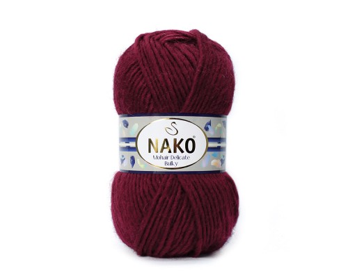 Пряжа Nako Mohair Delicate Bulky 999 (Бордовый)