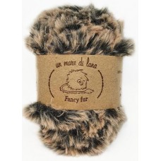 Пряжа Wool Sea Fancy Fur 1042 (Черно-Бежевый Меланж)