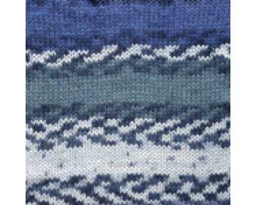 Пряжа Yarnart Crazy Color 135 (Белый, Серый, Голубой)