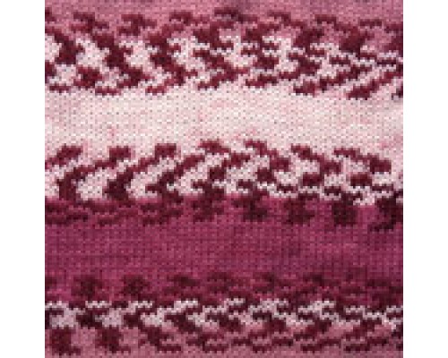 Пряжа Yarnart Crazy Color 136 (Розовый, Брусника, Белый)