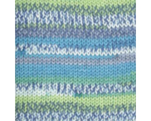 Пряжа Yarnart Crazy Color 147 (Салатовый, Бирюза, Серый, Белый, Голубой)