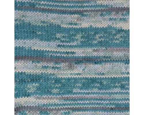 Пряжа Yarnart Crazy Color 153 (Серый, Бирюзовый)